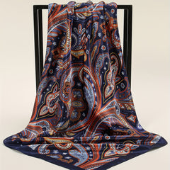 Boho Phoenix Tai Print Bandana Satin Shawl Silk Square Scarf