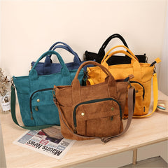Corduroy Satchel Crossbody Bag Lightweight Durable Tote Bag