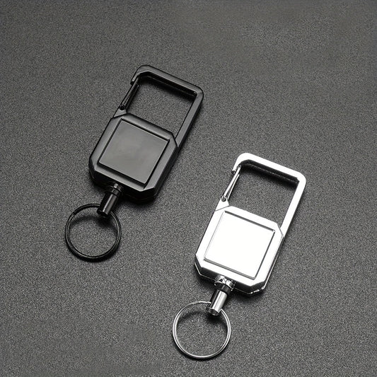 Metal Square Keychain Retractable Hanging Buckle Key Chain