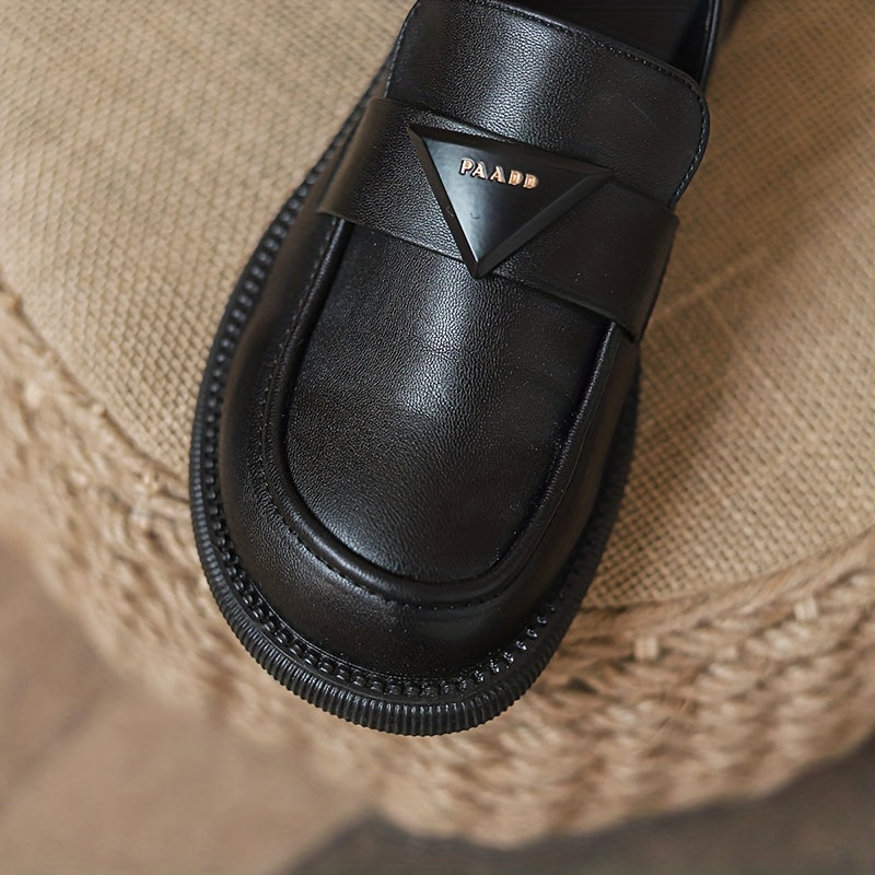 Women's Triangle Decor Loafers Slip On Walking Shoes