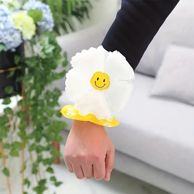 5pcs Happy Face Egg Flowers Wrist Balloon Party Decor