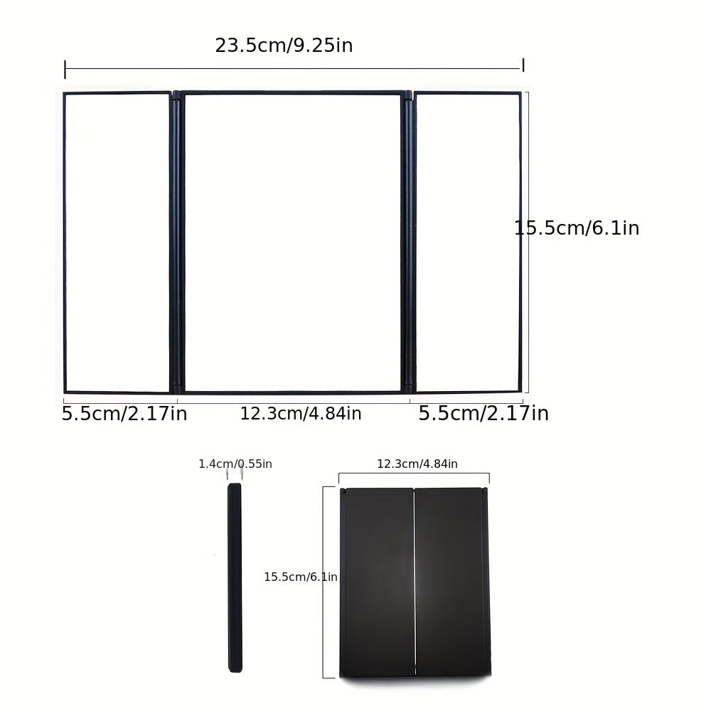 Tri-Folding LED Lighted Makeup Mirror with Stand