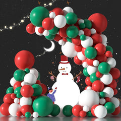 Christmas Balloon Garland Set Green Red Decoration Balloon Strip Tape Glue Dot