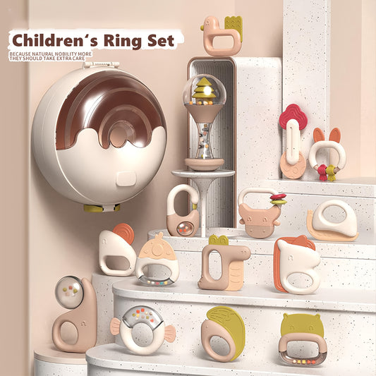 Infant Rattle Set Teething Toy Soothing Hand Ring Gift