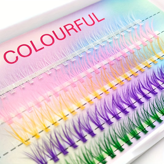 100pcs DIY Colored Cluster Eyelashes Natural Soft Stage Makeup