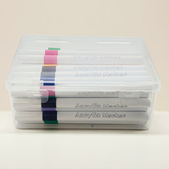 50 Acrylic Markers Round Tip PP Box for Stones Glass Easter Eggs