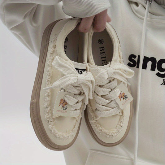 Platform Lace-Up Skate Shoes Thick Sole Women's Sneakers