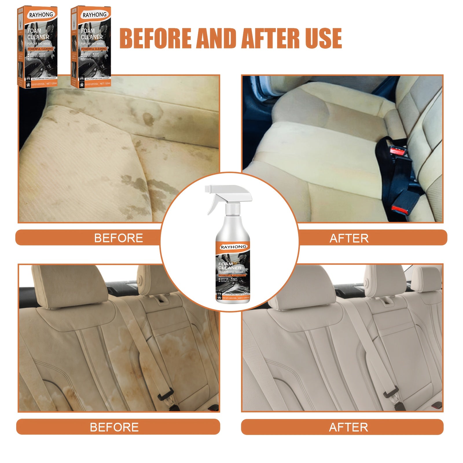120ML Car Interior Cleaner Non Greasy Long Lasting Shine Quick Coat Protection