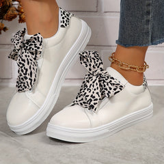 Leopard Print Sneakers Women's Casual Lace Up Lightweight Shoes