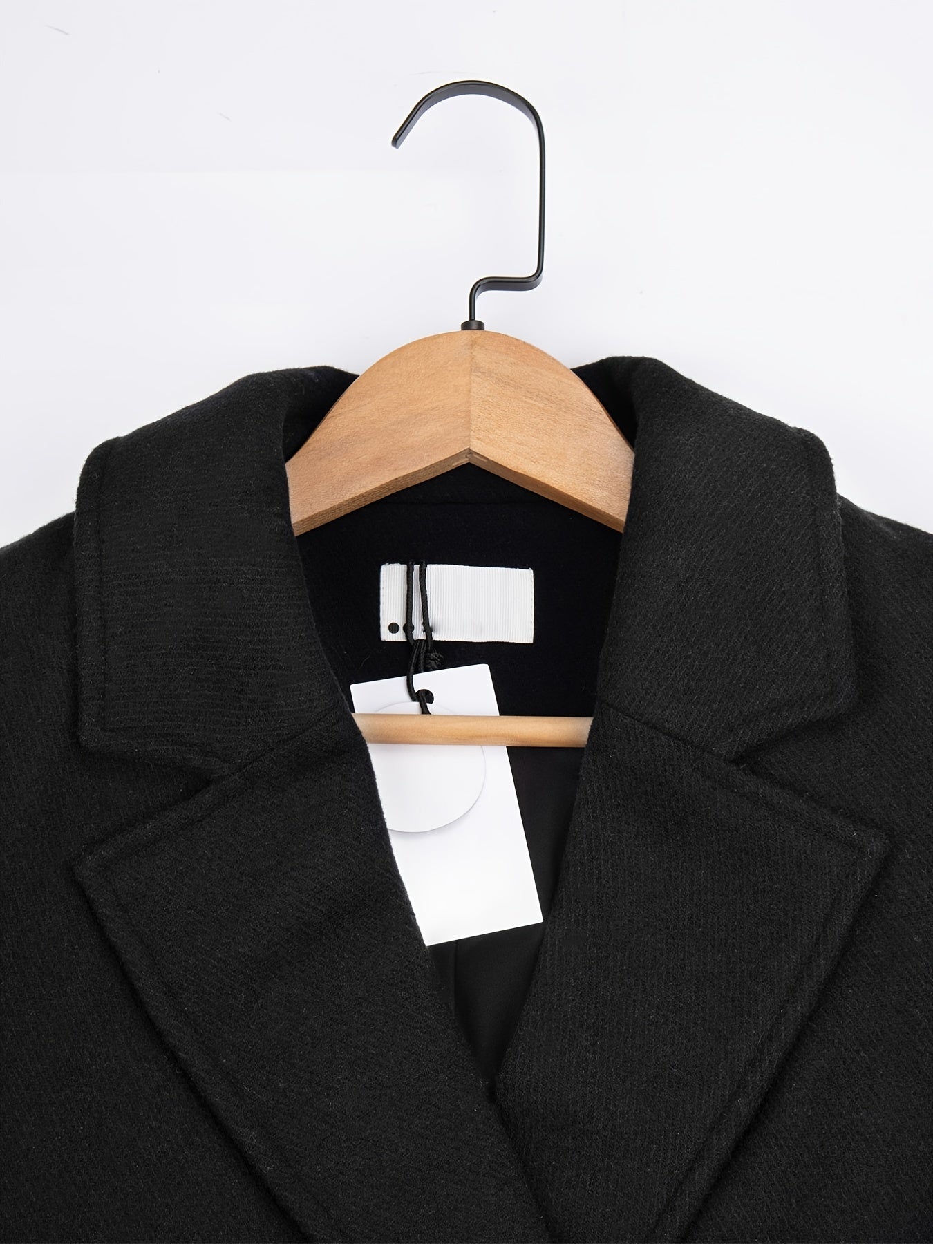 Solid Long Sleeve Blazer Open Front Lapel Blazer - Women's Clothing