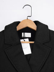 Solid Long Sleeve Blazer Open Front Lapel Blazer - Women's Clothing
