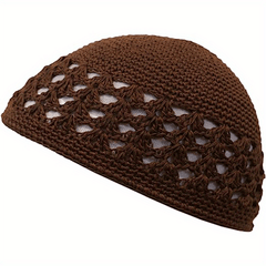 Solid Unisex Crochet Beanie Hollow Out Casual Skull Cap Breathable Knit Hat