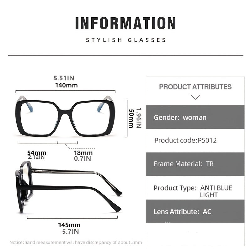 Women's Large Frame Leopard Glasses Clear Lens Glasses