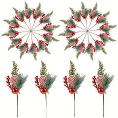1pc Artificial Red Pulp Fruit Pine Needle Branch Christmas Decoration DIY