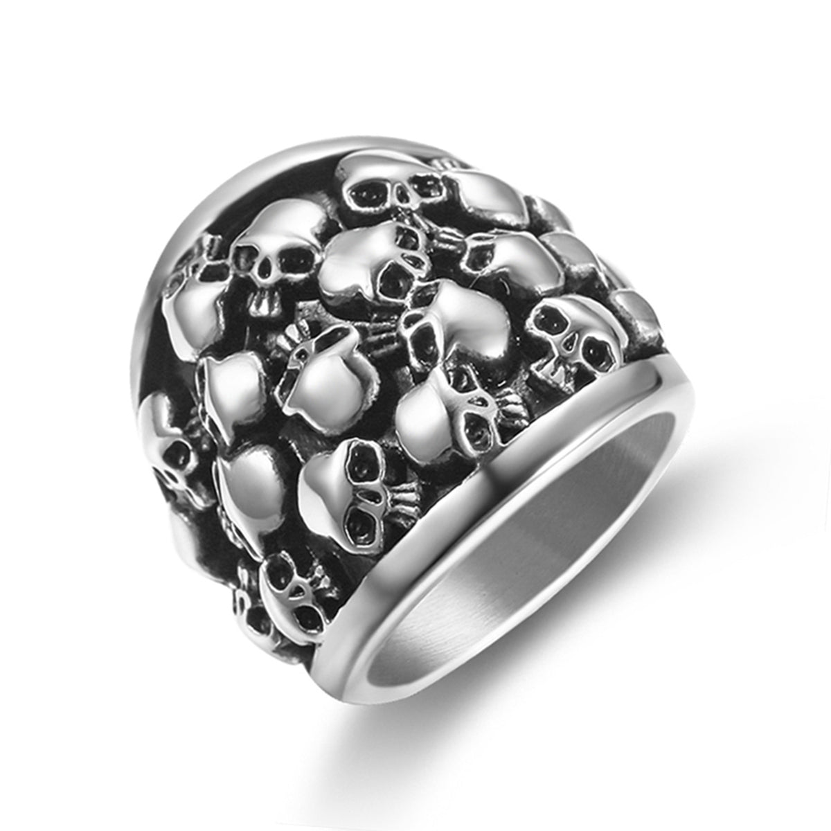 Punk Hip Hop Skull Head Ring Stainless Steel Party Accessory
