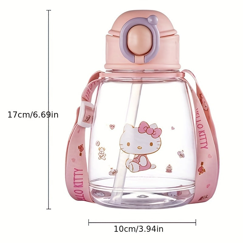 Hellokitty Summer Children's Water Cup With Straw Strap
