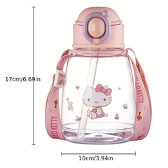 Hellokitty Summer Children's Water Cup With Straw Strap
