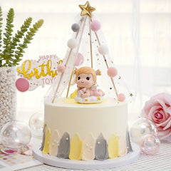Pink Cake Topper Happy Birthday Cupcake Decorations