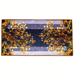 Tree & Ginkgo Leaf Pattern Scarf Shawl Wrap for Daily Decoration