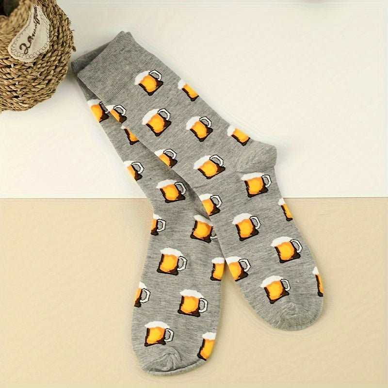 Cartoon Bear Print Comfy & Mid Tube Women's Socks