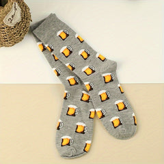 Cartoon Bear Print Comfy & Mid Tube Women's Socks