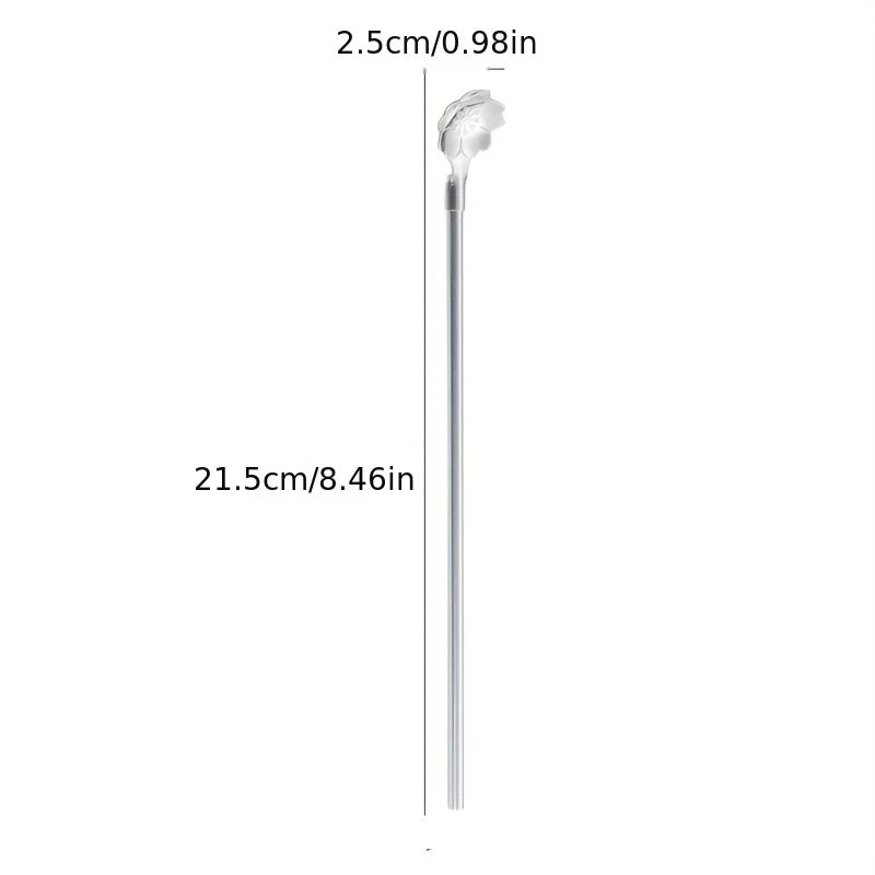 Stainless Steel Straw Spoons Reusable for Coffee Stirring