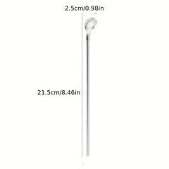 Stainless Steel Straw Spoons Reusable for Coffee Stirring