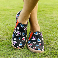 Women's Heart Pattern Slip On Lightweight Travel Shoes