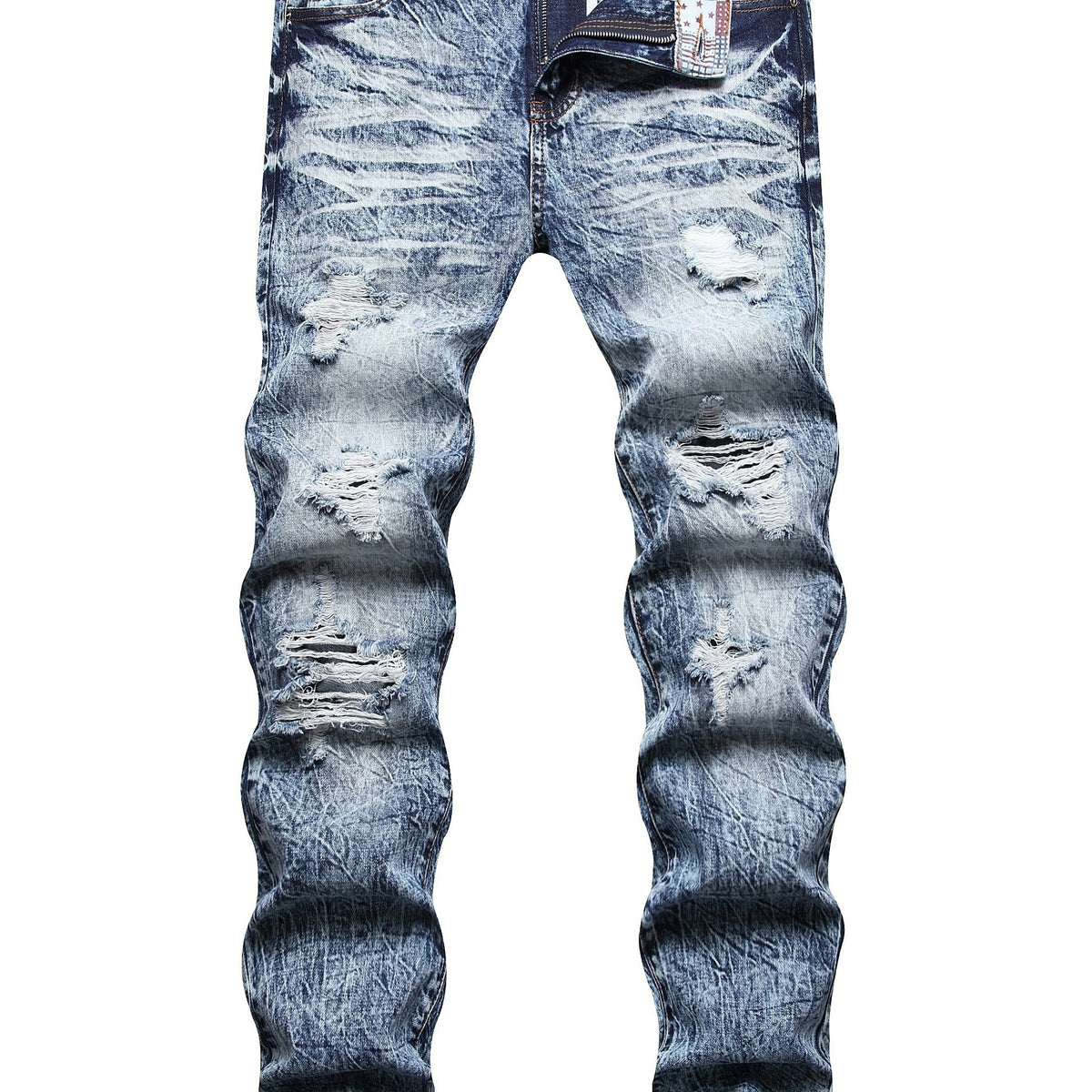 Slim Fit Ripped Jeans Men s Casual Distressed Denim Pants