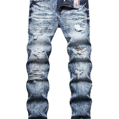 Slim Fit Ripped Jeans Men s Casual Distressed Denim Pants