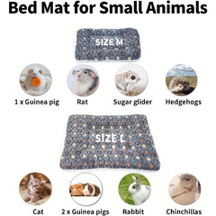 2pcs Washable Guinea Pig Bed Mat Rabbit Winter Bed Pad For Indoor Warm