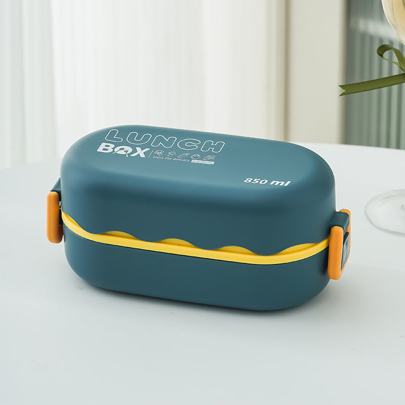 Double Layer Lunch Box with Cutlery and Compartment