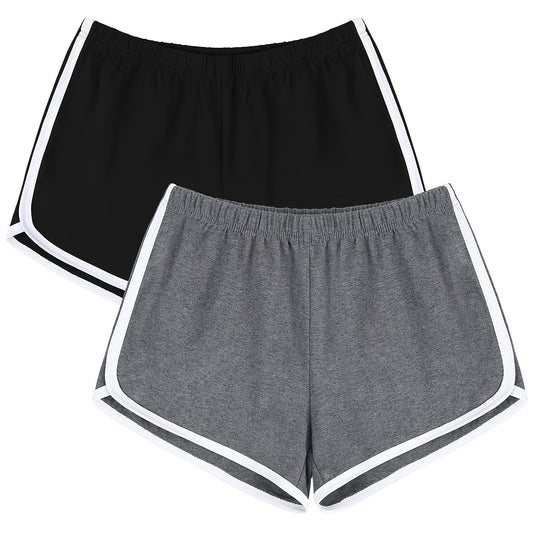 Women's Solid High Waist Track Shorts Set