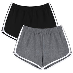 Women's Solid High Waist Track Shorts Set