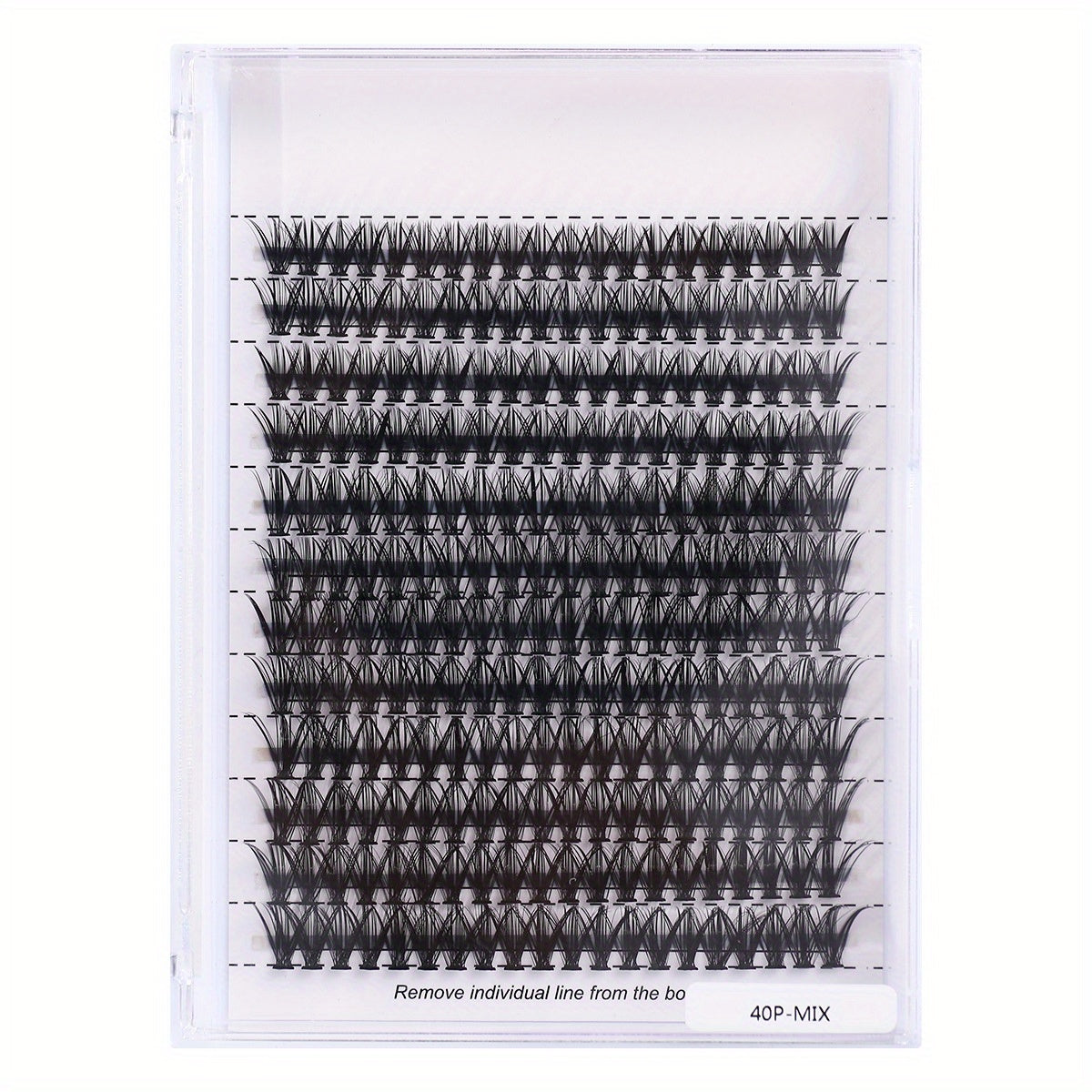 120 Pcs 12 Rows DIY Lash Clusters 40D W Shape D Curling Mixed Length Reusable