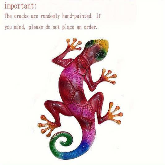 Iron Art Lizard Metal Ornament for Outdoor Decor