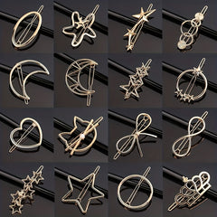 Triangle Moon Shape Hair Clip Side Clip Ponytail Clip Female Alloy Bobby Pin