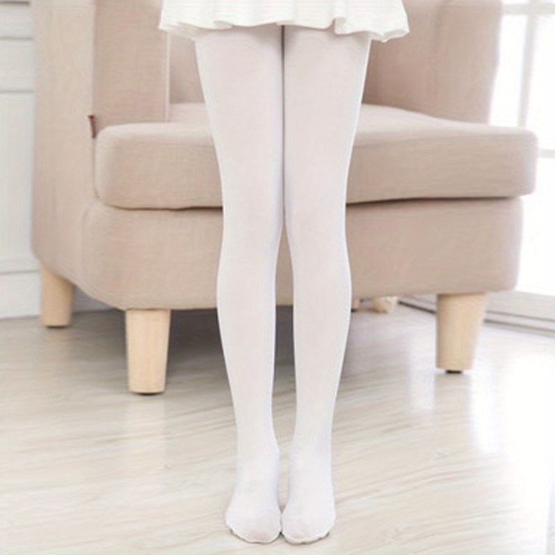 Girls Plain Leggings Socks Comfortable Sheer Tights For Kids Dance