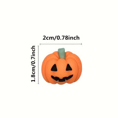 10pcs Halloween Resin Ornaments Charms Spider Skull Pumpkin Bat DIY Craft Decor