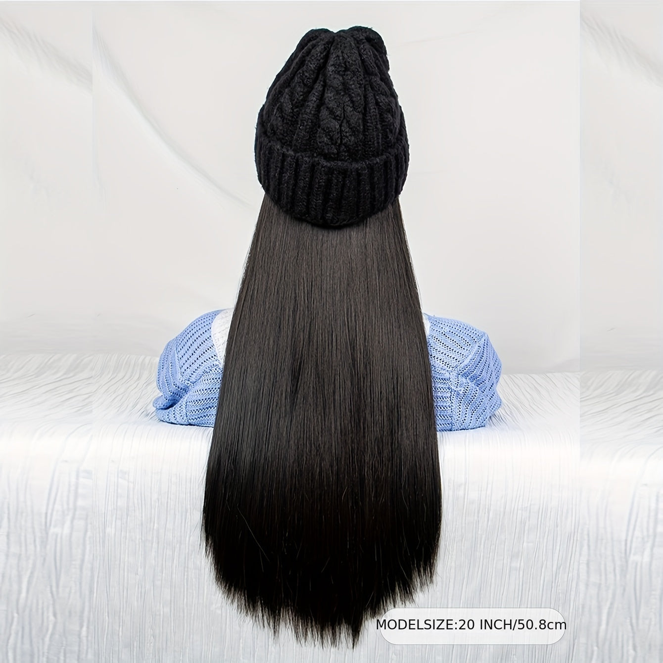 Ladies Casual Hat Wig 20 Inch Winter Hat
