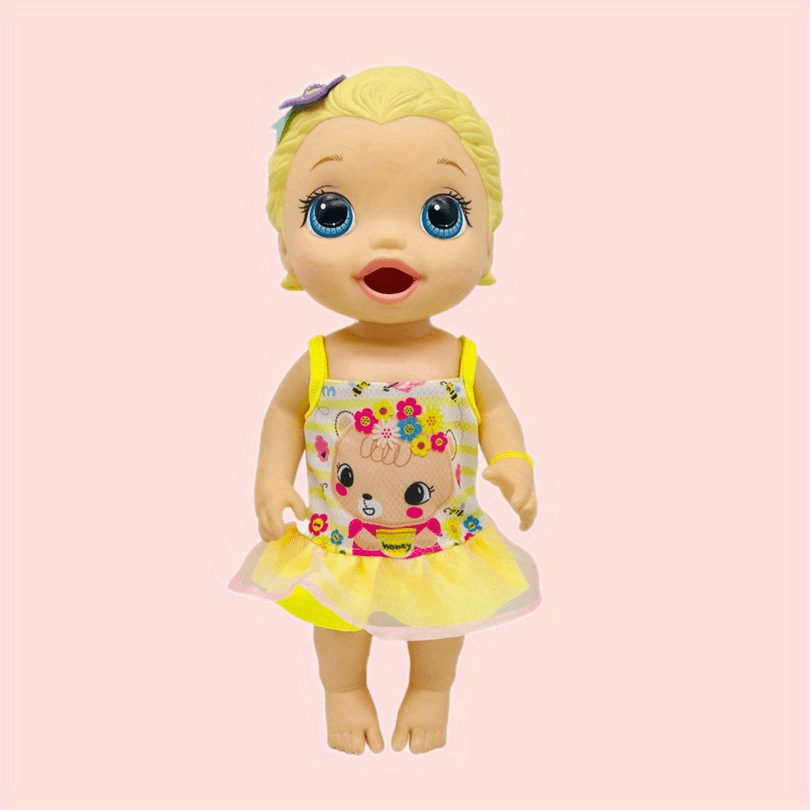 Little Bear Flower Pattern Dress for 30-48 cm Dolls