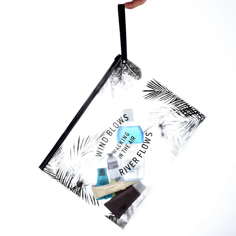 Clear Waterproof Cosmetic Bag Small Large PVC Makeup Bath Wash Organizer Set