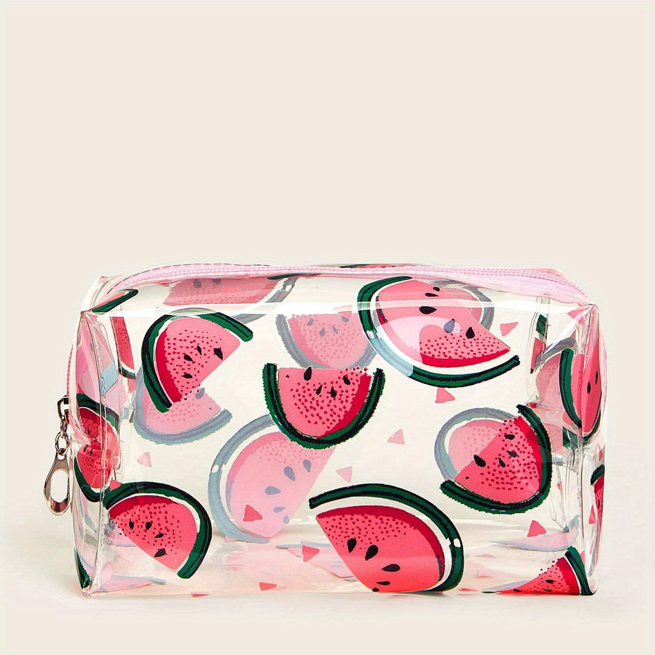 Watermelon Pattern Waterproof Makeup Bag Zipper Toiletry Bag For Women