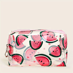 Watermelon Pattern Waterproof Makeup Bag Zipper Toiletry Bag For Women