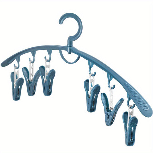 6 Clips Clothes Hanger Plastic Socks Underwear Drying Clips