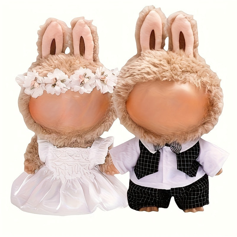 Suit and Wedding Dress Doll Clothing Set for Labubu Dolls