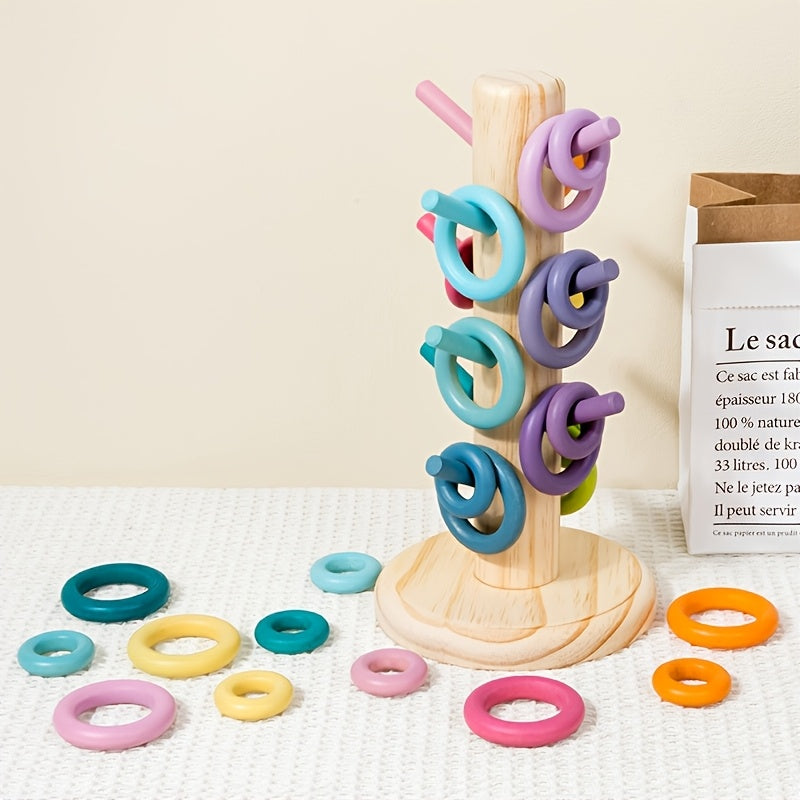 Wooden Rainbow Macaron Shape Sorting Toy