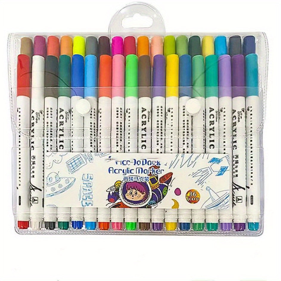 36 Colors Acrylic Paint Pens for Rock Painting Stone Ceramic Glass
