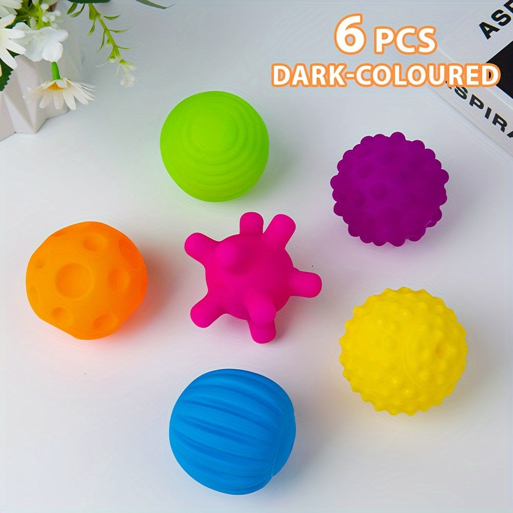 6 Pack Sensory Balls for Toddlers & Babies - Safe Squeaky Sounds