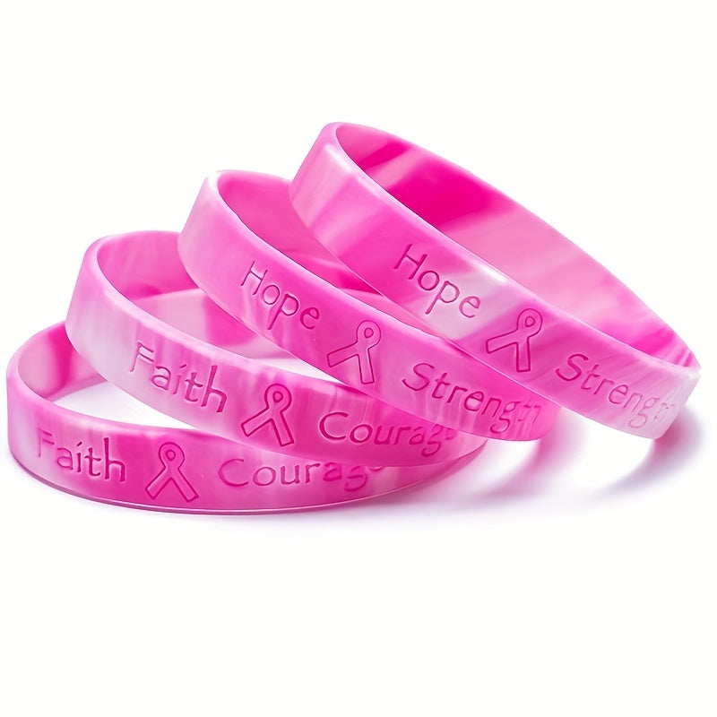 HOPE STRENGTH Courage Bracelet Pink Ribbon Bracelet